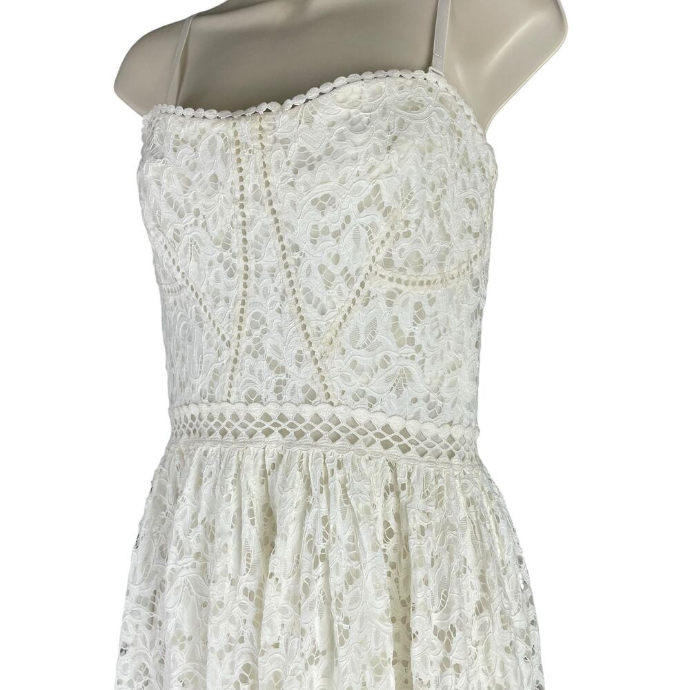 Jonathan Simkhai Strapless Lace Bridal Dress Convertible White Size 6 - Picture 7 of 12